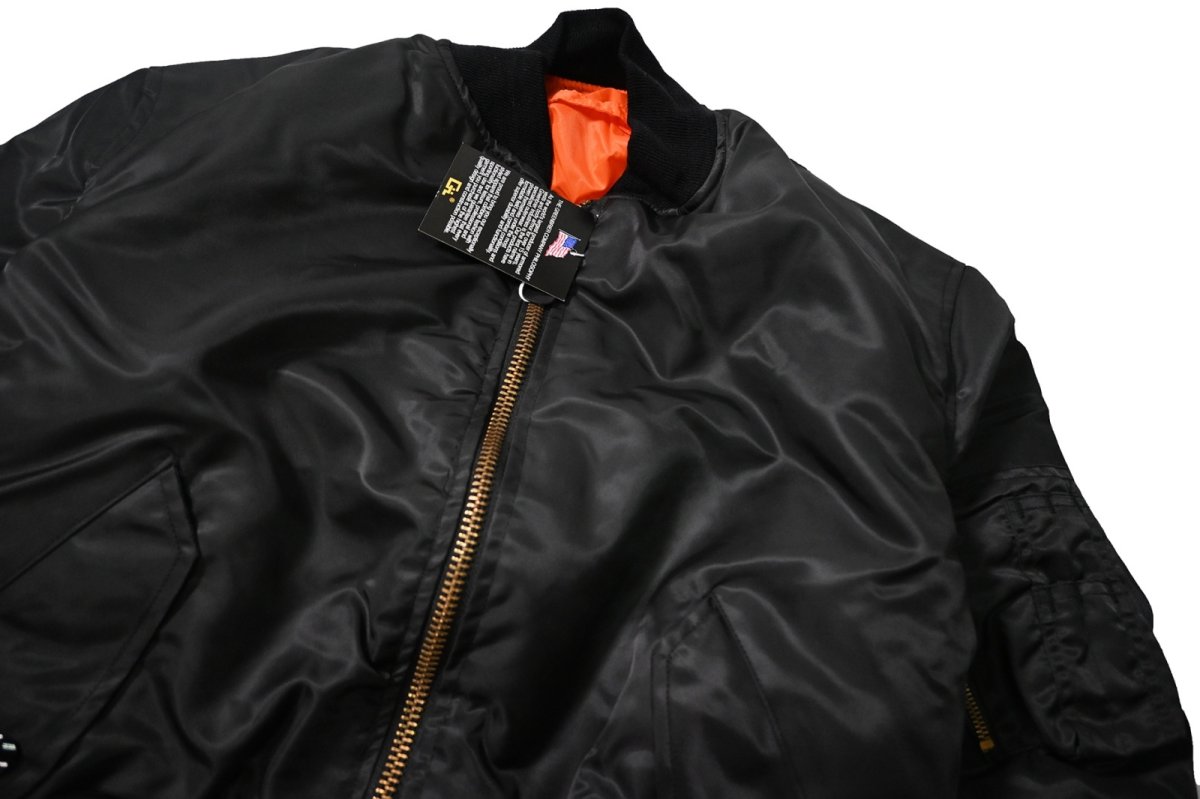 画像2: 90s Deadstock GREENBRIER MA-1 Flight Jacket Black made in USA (2)