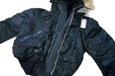 画像4: 90s Deadstock Alpha N-2B Flight Jacket Navy made in USA (4)