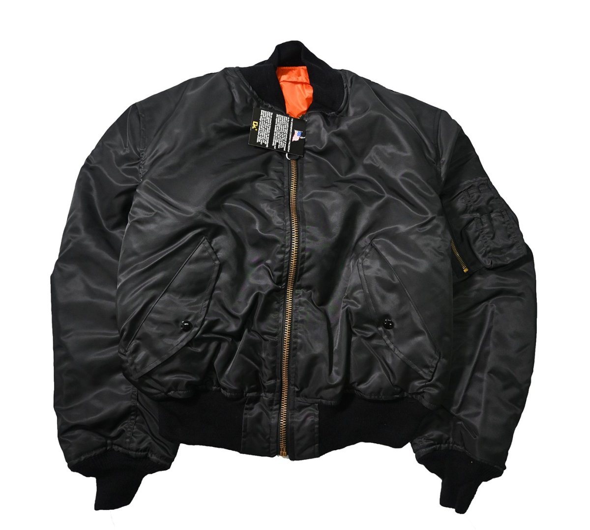 画像1: 90s Deadstock GREENBRIER MA-1 Flight Jacket Black made in USA (1)