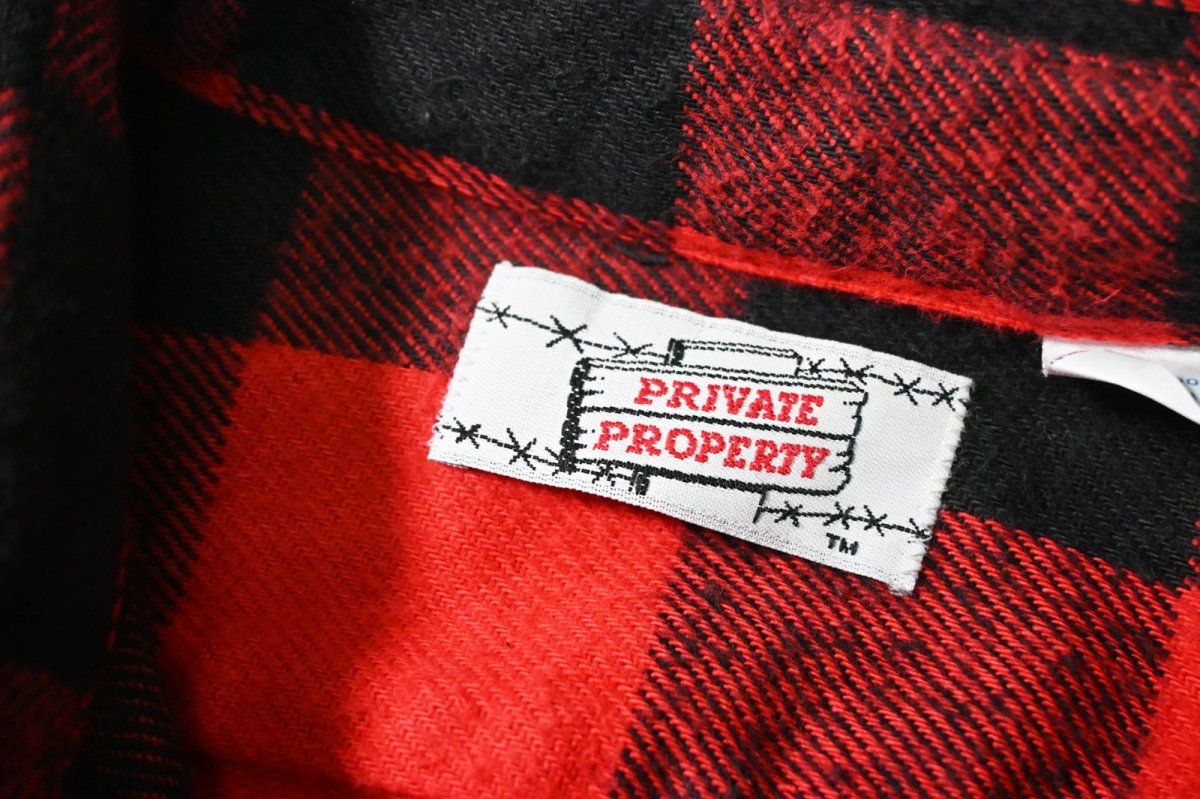 画像4: 80-90s Used Private Property Heavy Flannel Shirt made in USA (4)