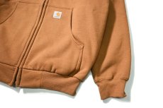 画像3: 04' Deadstock Carhartt Thermal Lined Zip Sweat Hoodie Brown (3)