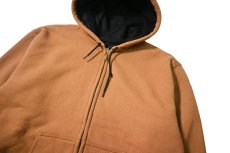 画像2: 04' Deadstock Carhartt Thermal Lined Zip Sweat Hoodie Brown (2)