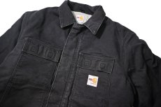 画像3: 19' Used Carhartt FR Duck Quilt Lined Traditional Coat Black (3)