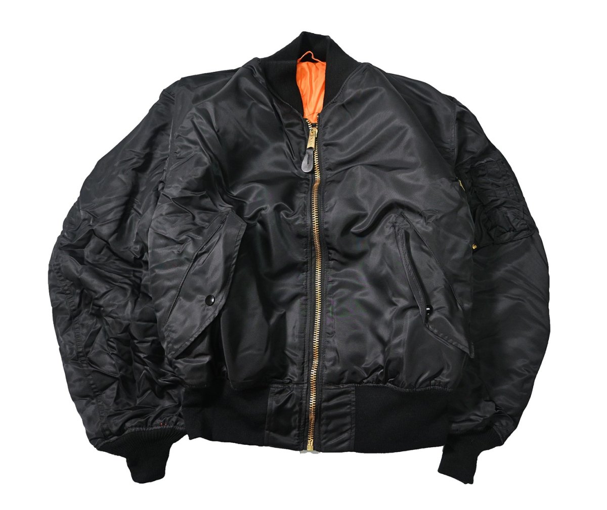 画像1: 90s Deadstock GREENBRIER MA-1 Flight Jacket Black made in USA (1)
