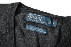 画像4: 90-00s Used Polo Ralph Lauren High Gauge Merino Wool Sweater Charcoal (4)