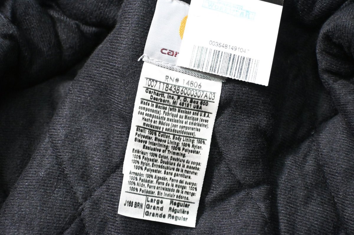 画像6: 07' Deadstock Carhartt Quilted Flannel Lined Duck Bomber Jacket Brown (6)