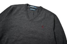 画像2: 90-00s Used Polo Ralph Lauren High Gauge Merino Wool Sweater Charcoal (2)