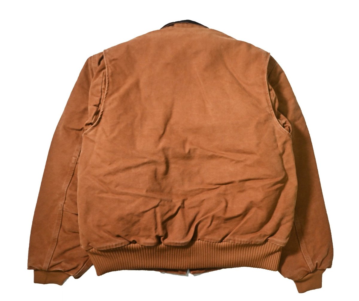 画像2: 07' Deadstock Carhartt Quilted Flannel Lined Duck Bomber Jacket Brown (2)