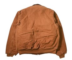 画像2: 07' Deadstock Carhartt Quilted Flannel Lined Duck Bomber Jacket Brown (2)