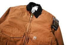 画像3: 07' Deadstock Carhartt Quilted Flannel Lined Duck Bomber Jacket Brown (3)