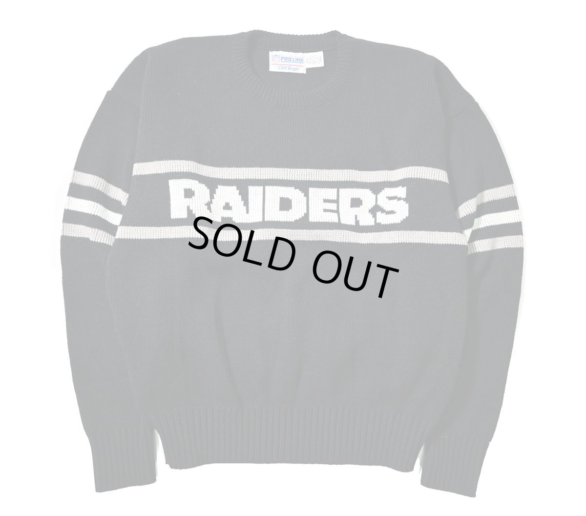 画像1: 90s Used Cliff Engle NFL Knit Sweater "Oakland Raiders" made in USA (1)