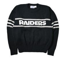 画像1: 90s Used Cliff Engle NFL Knit Sweater "Oakland Raiders" made in USA (1)