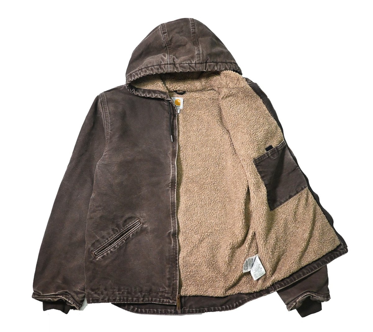 画像5: 14' Used Carhartt Sherpa Lined Sierra Jacket Dark Brown (5)