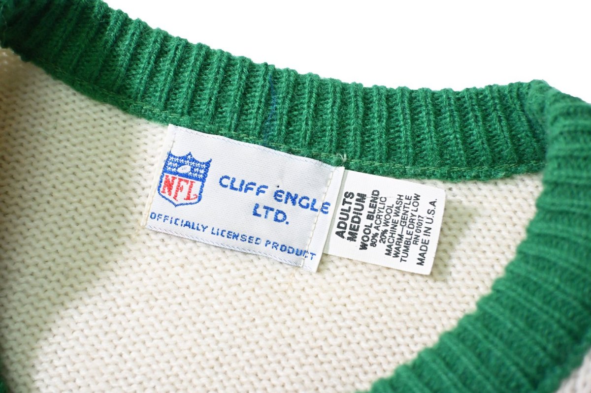画像5: 80-90s Used Cliff Engle NFL Knit Sweater "New York Jets" made in USA (5)
