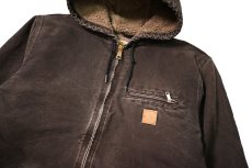 画像3: 14' Used Carhartt Sherpa Lined Sierra Jacket Dark Brown (3)