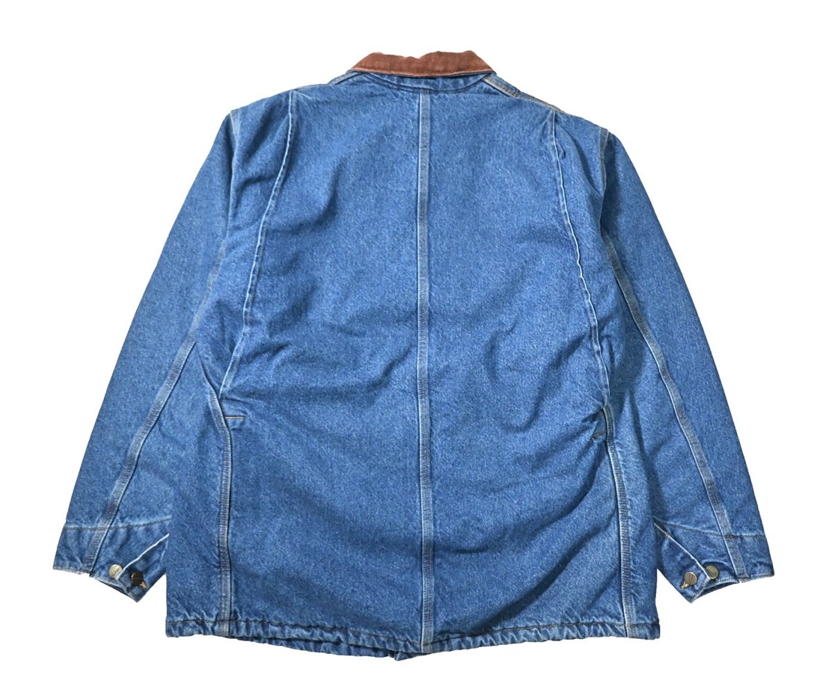 画像2: 03' Deadstock Carhartt Washed Denim Blanket Lined Chore Coat made in USA (2)