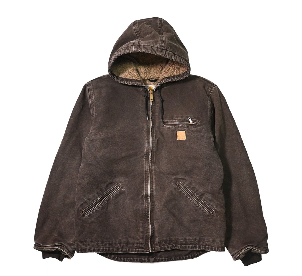 画像1: 14' Used Carhartt Sherpa Lined Sierra Jacket Dark Brown (1)