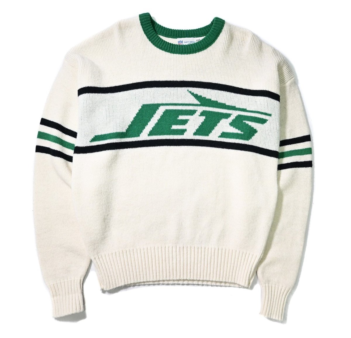 画像1: 80-90s Used Cliff Engle NFL Knit Sweater "New York Jets" made in USA (1)