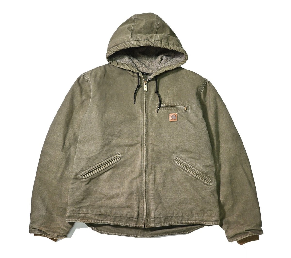 画像1: 07' Used Carhartt Sherpa Lined Sierra Jacket Olive (1)