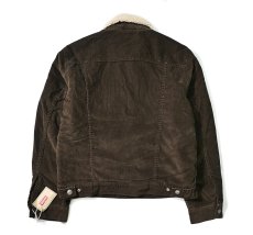 画像2: 00s Deadstock Levi's 70520 Corduroy Sherpa Trucker Jacket Dark Brown リーバイス (2)