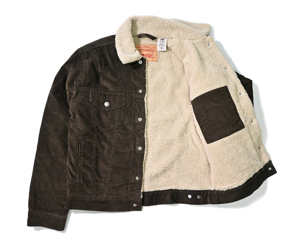 画像5: 00s Deadstock Levi's 70520 Corduroy Sherpa Trucker Jacket Dark Brown リーバイス (5)