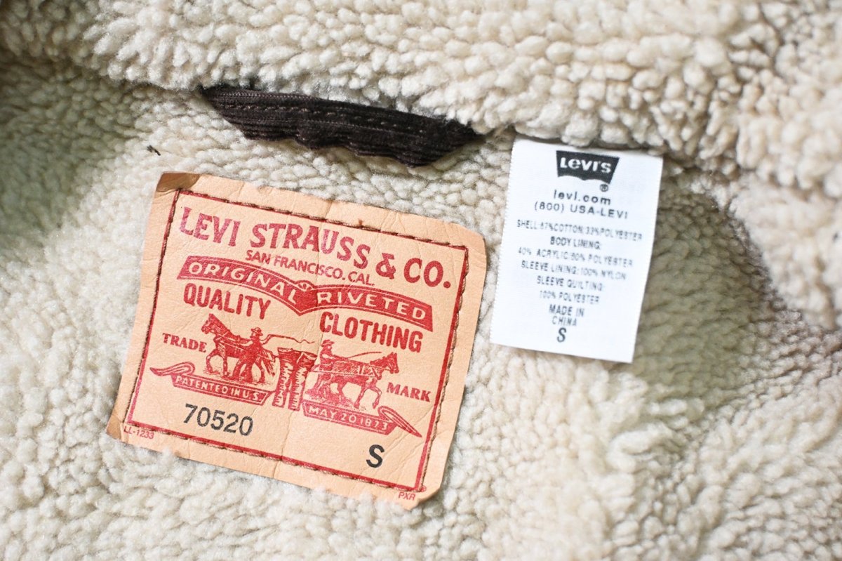 画像6: 00s Deadstock Levi's 70520 Corduroy Sherpa Trucker Jacket Brown リーバイス (6)