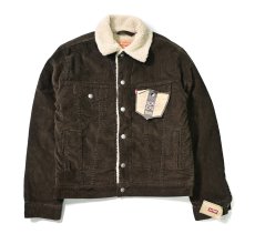 画像1: 00s Deadstock Levi's 70520 Corduroy Sherpa Trucker Jacket Dark Brown リーバイス (1)