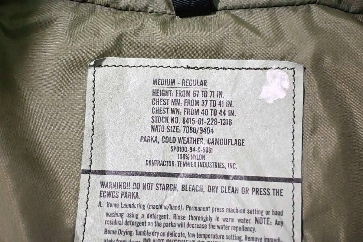 画像7: 94' Used Us Army ECWCS Gen1 GORE-TEX Parka Woodland Camo (7)