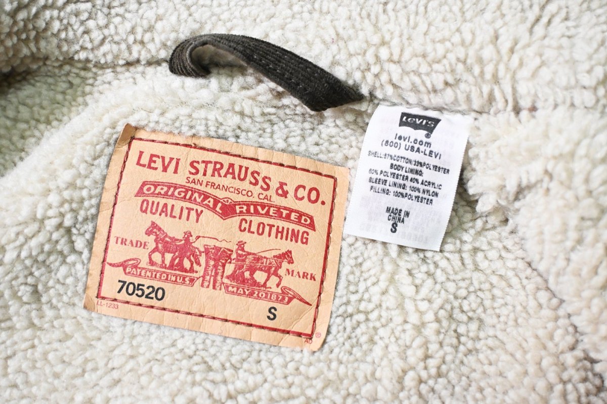 画像6: 00s Deadstock Levi's 70520 Corduroy Sherpa Trucker Jacket Dark Brown リーバイス (6)