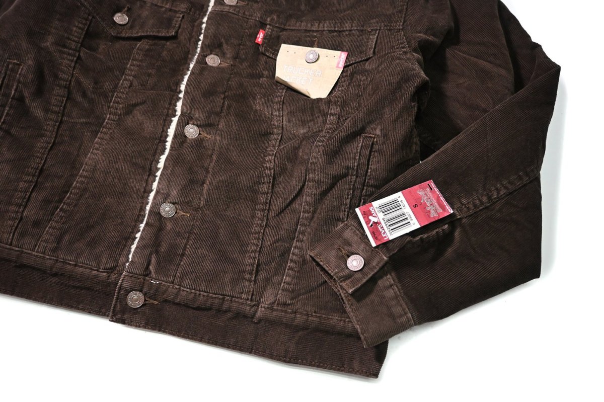 画像4: 00s Deadstock Levi's 70520 Corduroy Sherpa Trucker Jacket Brown リーバイス (4)