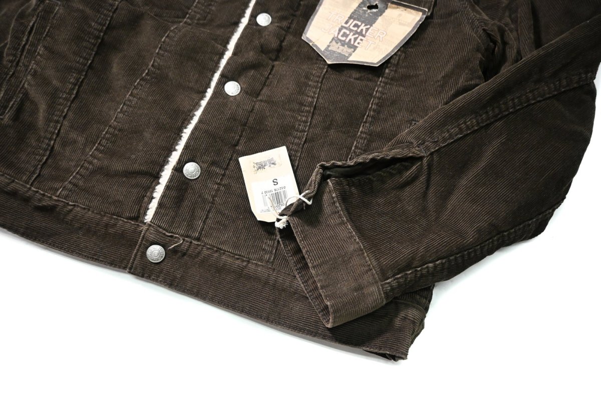 画像4: 00s Deadstock Levi's 70520 Corduroy Sherpa Trucker Jacket Dark Brown リーバイス (4)
