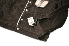 画像4: 00s Deadstock Levi's 70520 Corduroy Sherpa Trucker Jacket Dark Brown リーバイス (4)