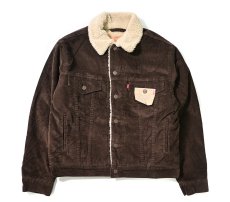 画像1: 00s Deadstock Levi's 70520 Corduroy Sherpa Trucker Jacket Brown リーバイス (1)