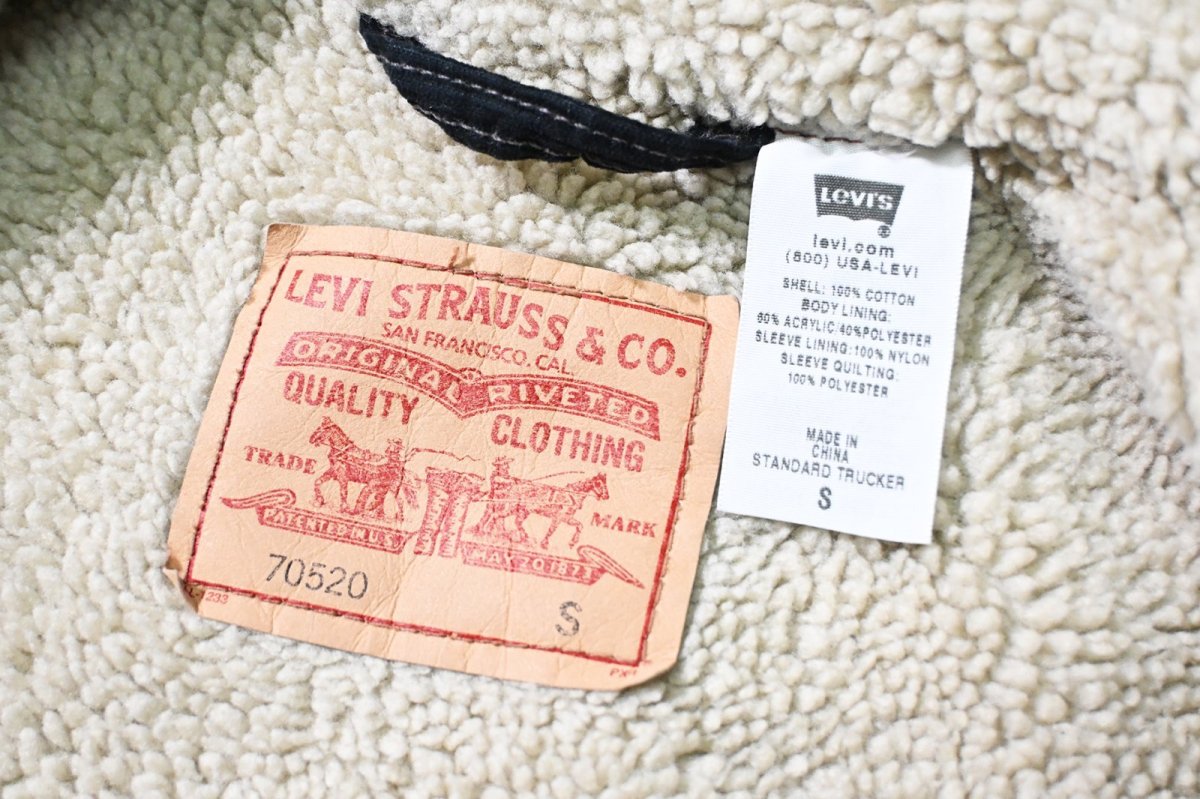 画像6: 00s Deadstock Levi's 70520 Corduroy Sherpa Trucker Jacket Black リーバイス (6)