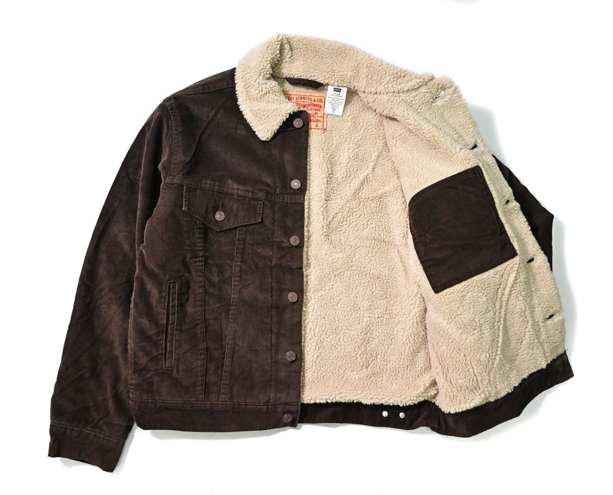 画像5: 00s Deadstock Levi's 70520 Corduroy Sherpa Trucker Jacket Brown リーバイス (5)
