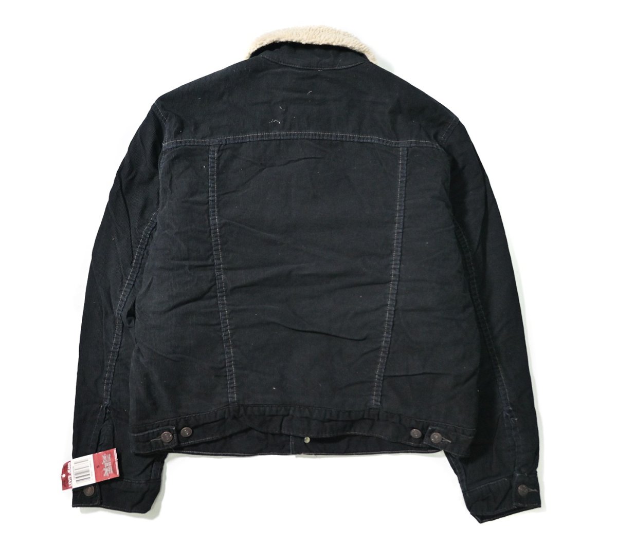 画像2: 00s Deadstock Levi's 70520 Corduroy Sherpa Trucker Jacket Black リーバイス (2)