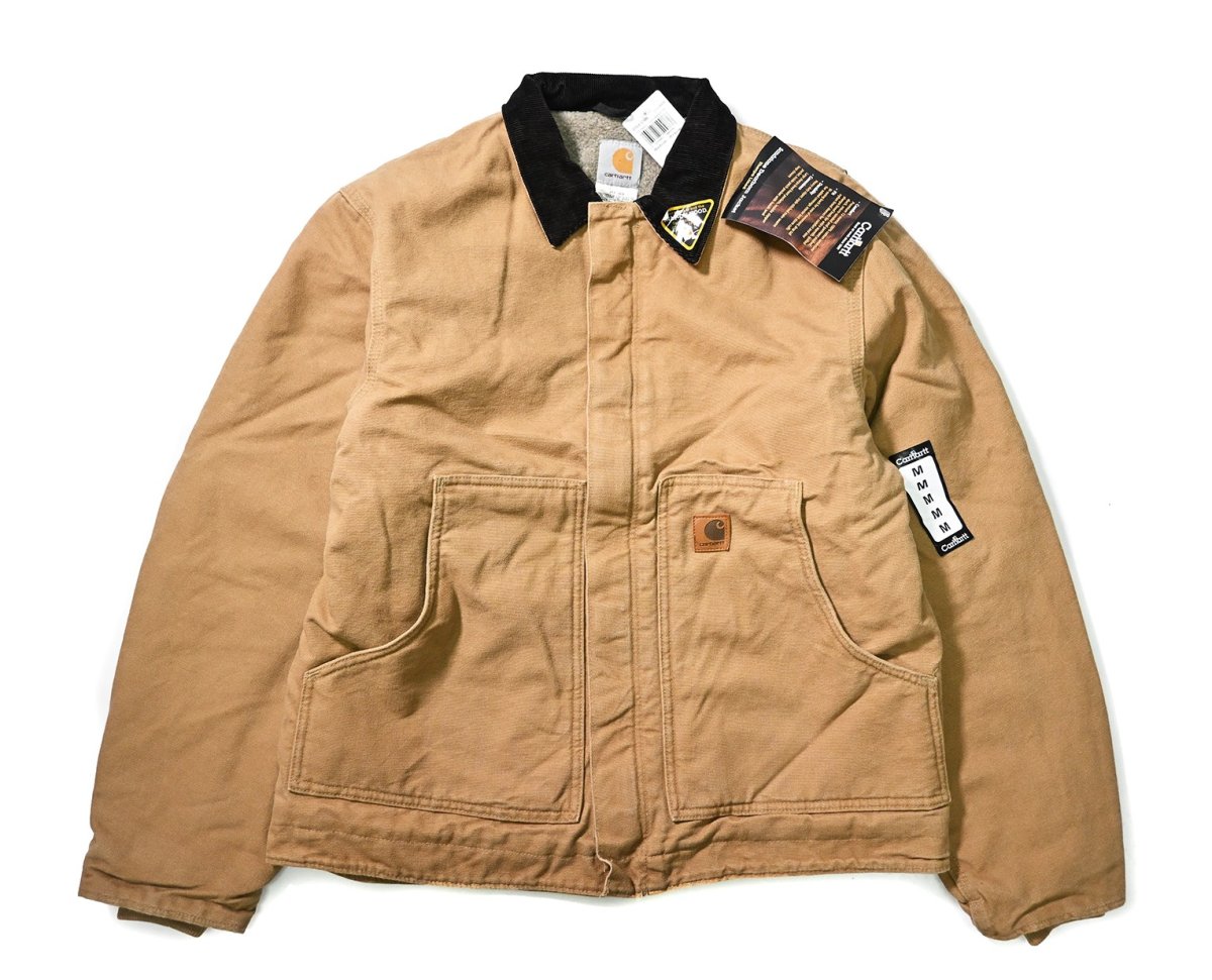 画像1: 07' Deadstock Carhartt Sherpa Lined Dearborn Jacket Camel (1)