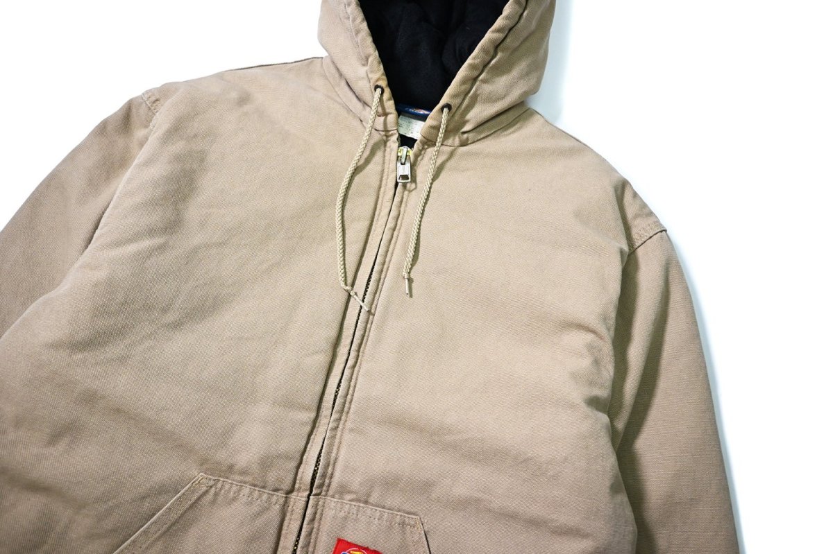 画像3: 00s Used Dickies Quilted Flannel Lined Duck Hooded Jacket (3)