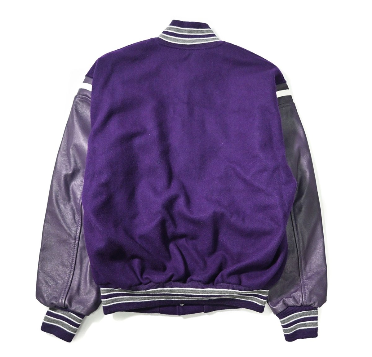 画像2: 00s Deadstock Game Sportswear Melton/Leather Varsity Jacket made in USA (2)