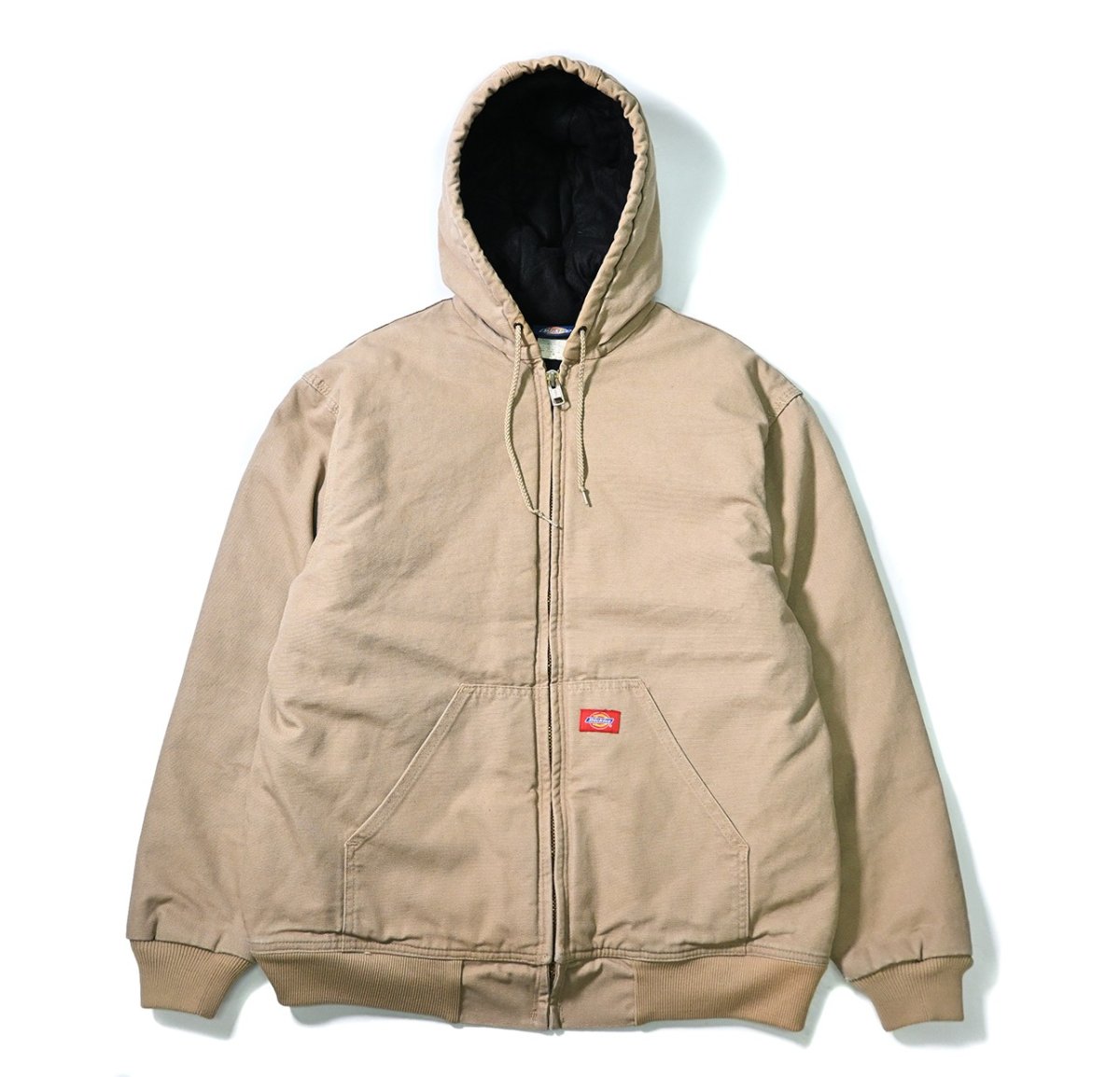 画像1: 00s Used Dickies Quilted Flannel Lined Duck Hooded Jacket (1)