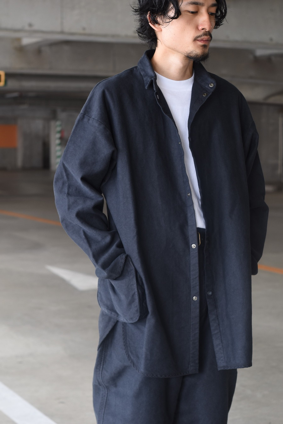 43％割引ブルー系,M堅実な究極の porter classic GABARDINE COAT ポータークラシック ステンカラーコート