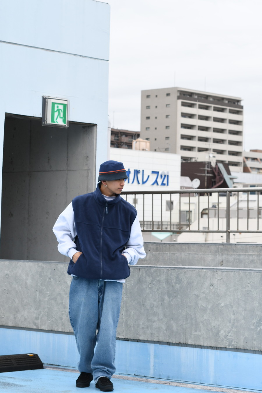 700fill fleece vest フリースベスト L BLACK