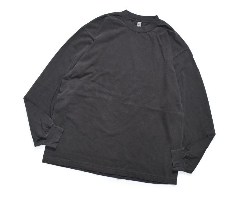画像1: Los Angeles Apparel Garment Dye 6.5oz L/S T-Shirt  Vintage Black ロサンゼルスアパレル (1)