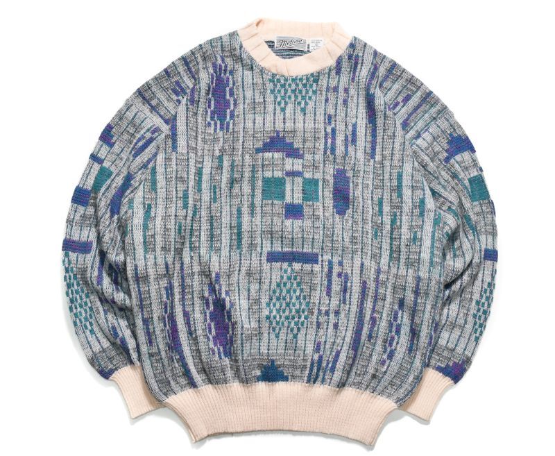 画像1: Deadstock Method Wool Knit Sweater Blue (1)
