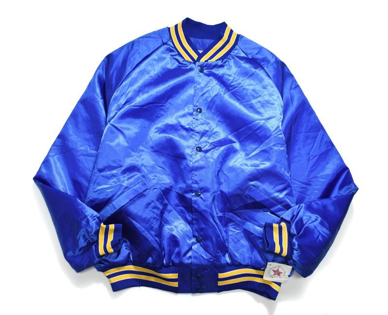 画像1: Deadstock King Louie Satin Varsity Jacket Blue (1)