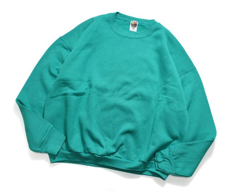 Deadstock Fruit of the Loom Blank Sweat Shirt Jade Green