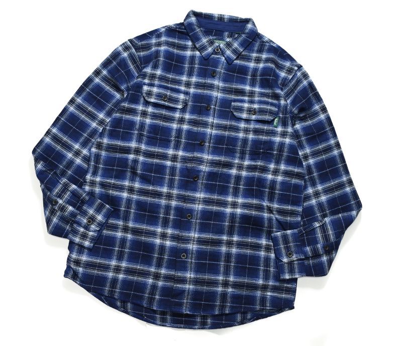 画像1: Woolrich Plaid Pattern Flannel Shirt Navy (1)