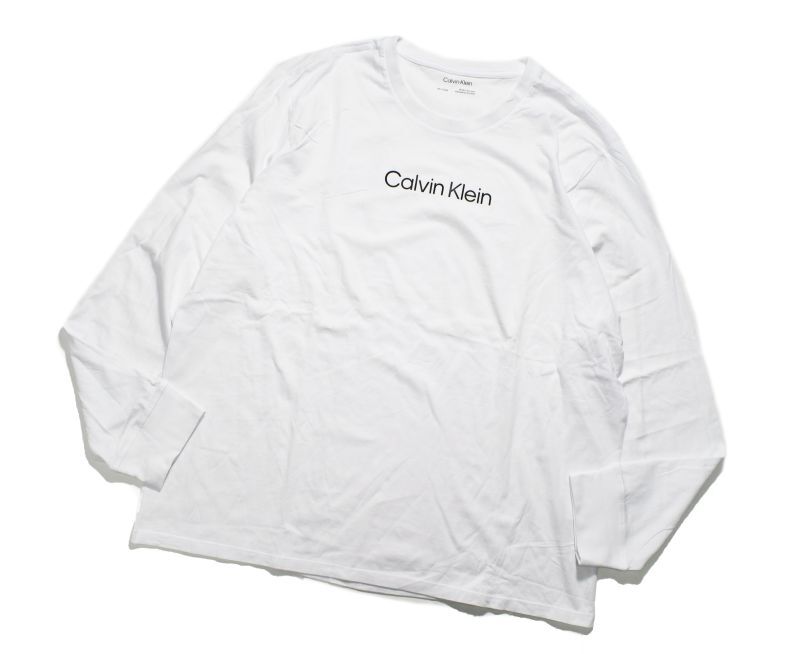 画像1: Calvin Klein L/S Logo T-shirt White カルバンクライン (1)