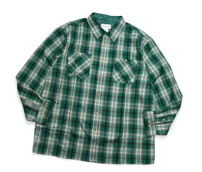 画像1: John Blair Plaid Pattern Acrylic Shirt Green (1)