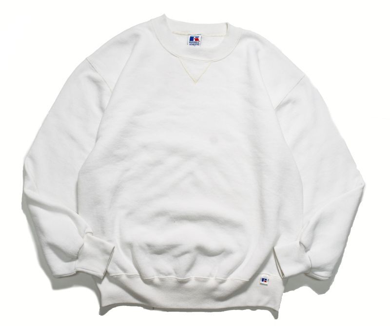 画像1: Deadstock Russell Athletic Blank Sweat Shirt White made in USA (1)